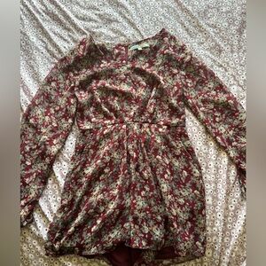 Floral Burgundy Romper
